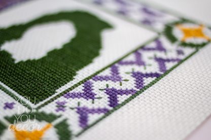 Cross Stitch Sampler Adventure Border (with Bison/Buffalo, NPS Arrowhead, Canoe, Big Dipper, Tents) - Image 8