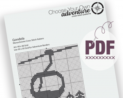 Gondola, Skiing Cross Stitch Pattern - Image 3