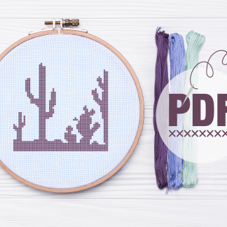Saguaro Desert Cross Stitch Pattern