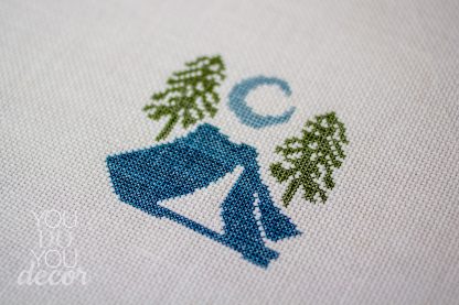Tent  / Camping Monochrome Cross Stitch Pattern - Image 3