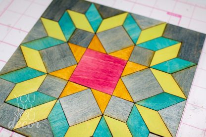DIY Wood Quilt Decor Dutch Rose Pattern Farm House Style - Image 3