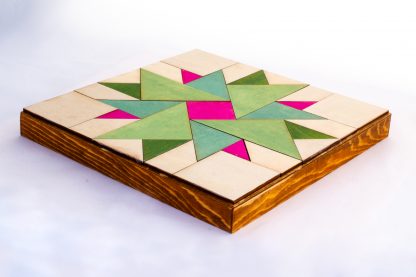 DIY Wood Quilt Decor Double Aster Pattern Farm House Style - Image 4